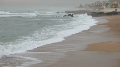 Sandy Beach in Portugal Stock Footage 49447517
