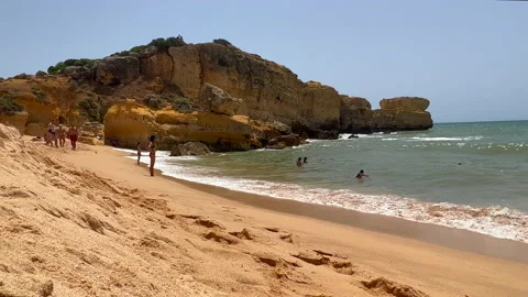 Sandy beach in Portugal Stock Footage 205412434