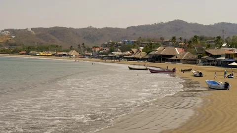 Sandy beach at San Juan del Sur Nicaragua Stock Footage