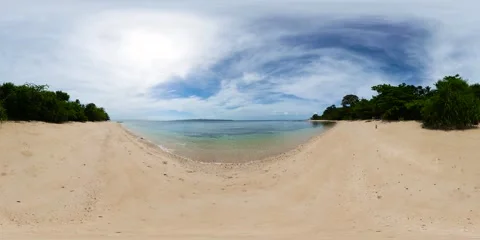 Sandy Beach in Santa Fe, Romblon. Philippines. Virtual Reality 360. Stock Footage 265078719