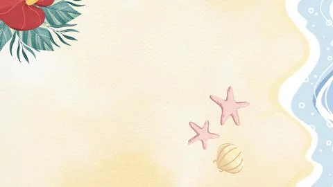 Sandy beach scene artwork features a light beige background with stylized waves  Stock Illustration