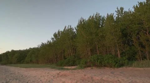 Sandy beach at sunset Stock Footage 11133083