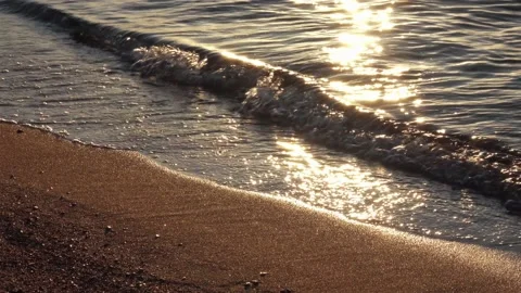 Sandy beach at sunset Stock-Footage 138866504