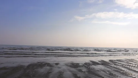 Sandy beach at sunset Stock Footage 233993292