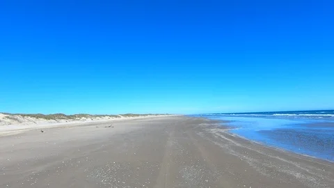 Sandy beach surf Padre Island Texas Gulf of Mexico POV 4K Stock Footage 102434844