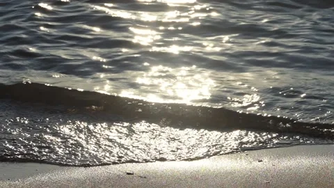 Sandy beach. Surf. Slow motion. Vídeos de archivo 136639084