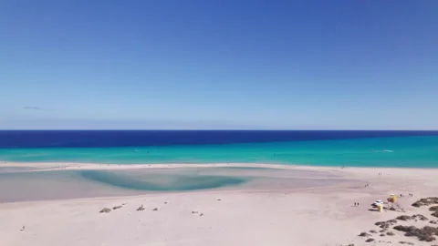 Sandy Beach with Turquoise Waters Stock Footage 312665937