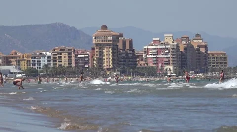 Sandy beach in Valencia Spain Stock Footage 66044222