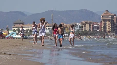 Sandy beach in Valencia Spain Stock-Footage 66044456
