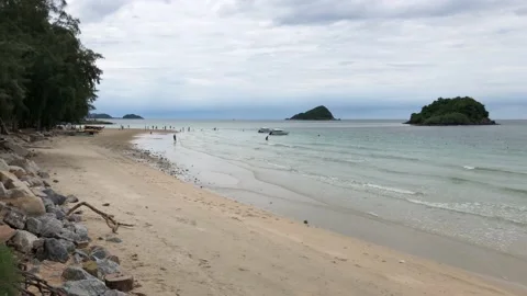 Sandy beach view. Nang Ram Beach, Sattahip, Thailand. 20.10.2020 Stock Footage 143941255