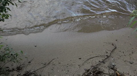 Sandy beach with waves Stock Footage 956847