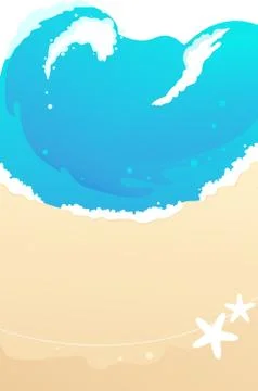 Sandy beach waves Stock Illustration
