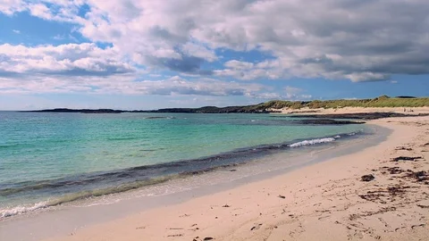 Sandy beach in Western Sctoland Stock Footage 87809893