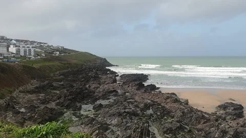 Sandy beach in a windy and wintery season Stock Footage 136768786