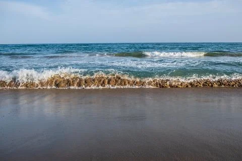 Sandy beaches of the Mediterranean Stock Photos