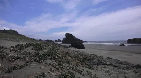 Sandy Canon Beach Oregon Stock Footage 50321024