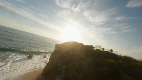 Sandy cliff and an ocean beach in Australia Stock Footage 239767359