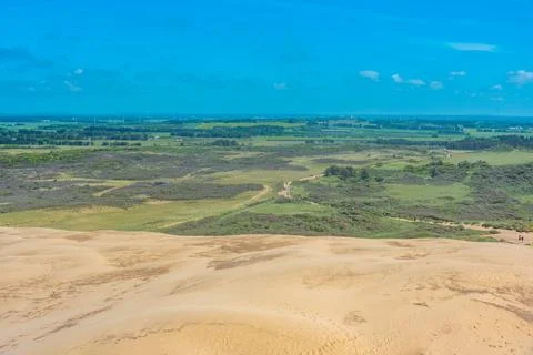 Sandy cliffs at Rubjerg Knude lightouse in Denmark Stock Photos