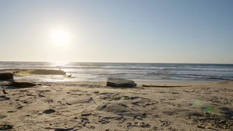 Sandy coastline with ocean views Stock Footage 172564544