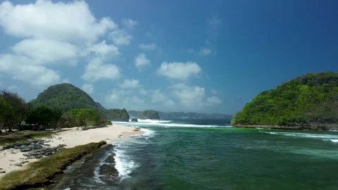 Sandy Cove at Goa Cina Beach Malang August 4 2026 Video stock 342347332