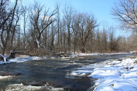 Sandy creek in the winter Stock Photos