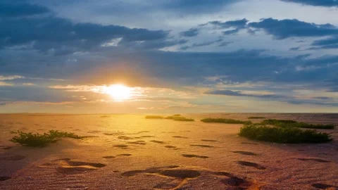 Sandy desert at the sunset Stock Footage 142231151