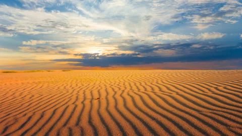 Sandy desert at the sunset Vídeos de archivo 149659586