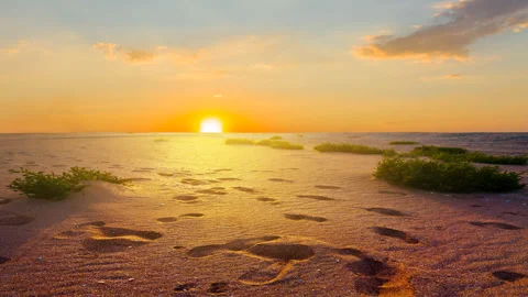 Sandy desert at the sunset, time lapse scene Video stock 146689549