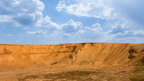 Sandy dune and a blue sky time lapse scene Stock Footage 264640272