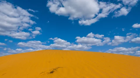 Sandy dune under a cloudy sky Stock Footage 340317781
