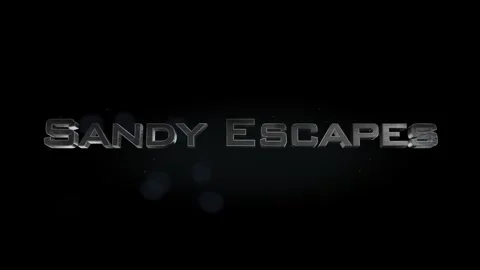 Sandy Escapes title metal text on black alpha channel background Stock Footage 295894598