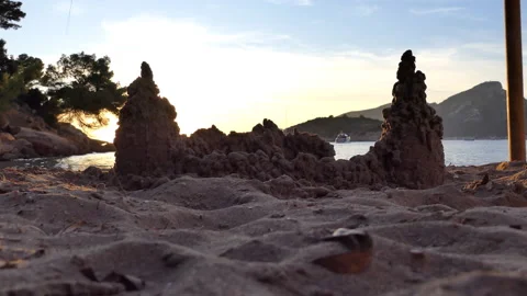 A Sandy fortress on the beach. Spain. Stock Footage 90491107