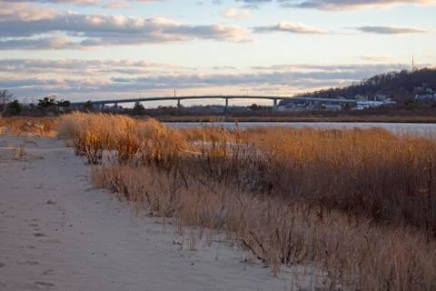 Sandy Hook Bay Marsh and Grass -03 Stock Photos