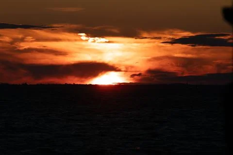 Sandy Hook Bay Sunset August 2024 Stock Photos