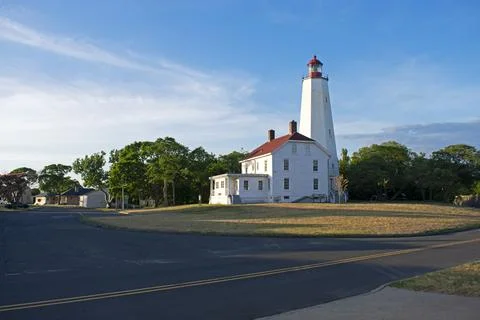 Sandy Hook Lighthouse in Afternoon Shadows -71 Stock Photos