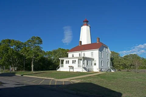 Sandy Hook Lighthouse with Afternoon Shadows -78 Stock Photos