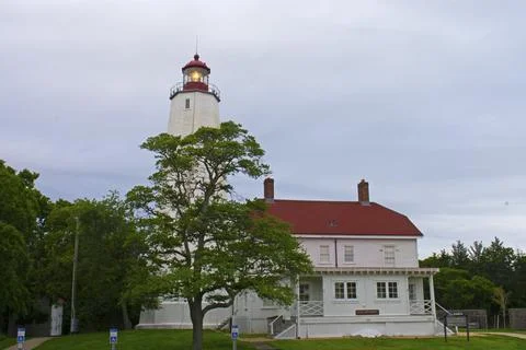 Sandy Hook Lighthouse at Dusk -49 Stock Photos