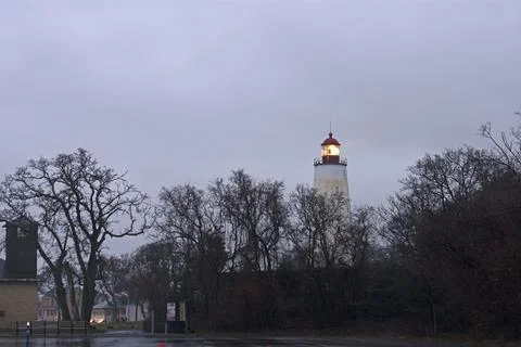 Sandy Hook Lighthouse at Dusk -81 Stock Photos
