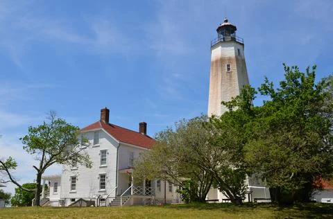Sandy Hook Lighthouse in New Jersey Stock Photos