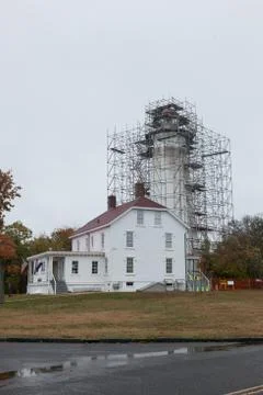Sandy Hook Lighthouse Repair Stock Photos