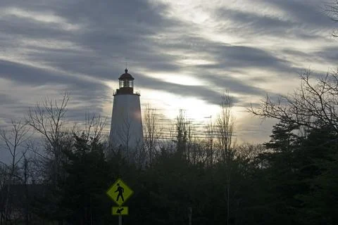 Sandy Hook Lighthouse Silhouette -79 Stock Photos