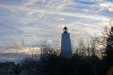 Sandy Hook Lighthouse Silhouette Stock Photos