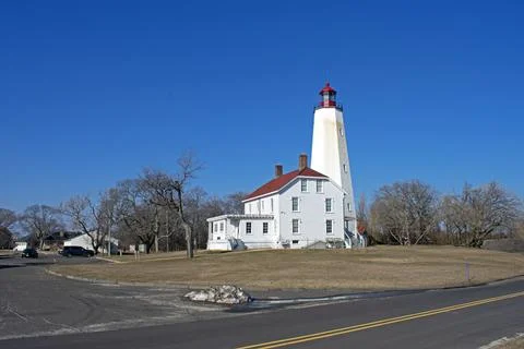 Sandy Hook Lighthouse in Winter -41 Stock Photos