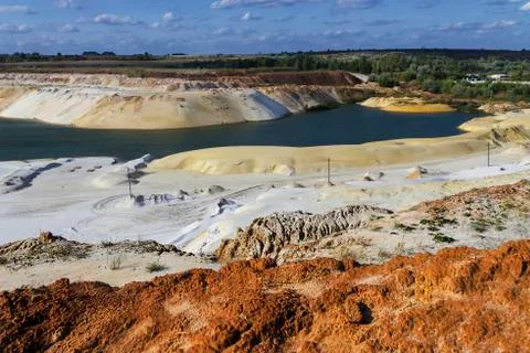 Sandy landscape with river Stock Photos