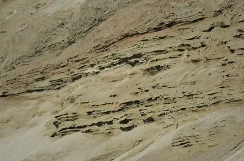 Sandy mountain layered structure Stock Photos