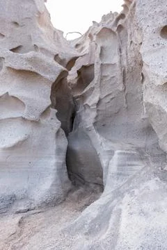 Sandy mountain wall drawn by the wind Stock Photos