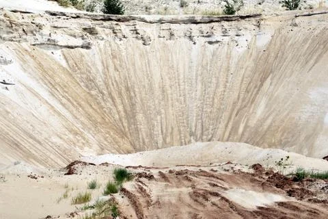 Sandy mountain from white sand Stock Photos
