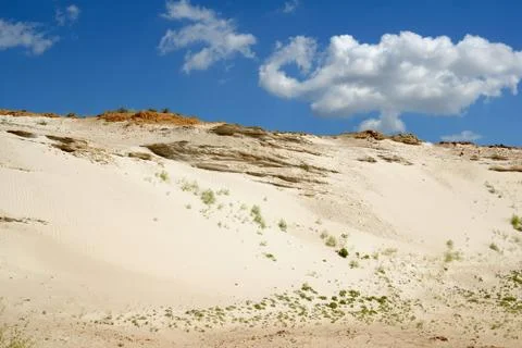 Sandy mountain from white sand Stock Photos