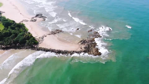 Sandy ocean beach. View from above 스톡 동영상 160861545