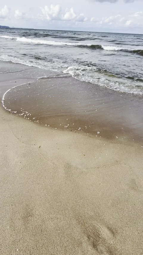 Sandy Path Along Beach Shore Vertical Stockbeeldmateriaal 344043042
